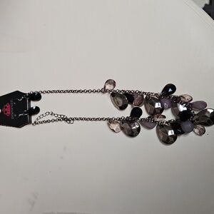 Paparazzi Chic Silver and Black Necklace And Earrings